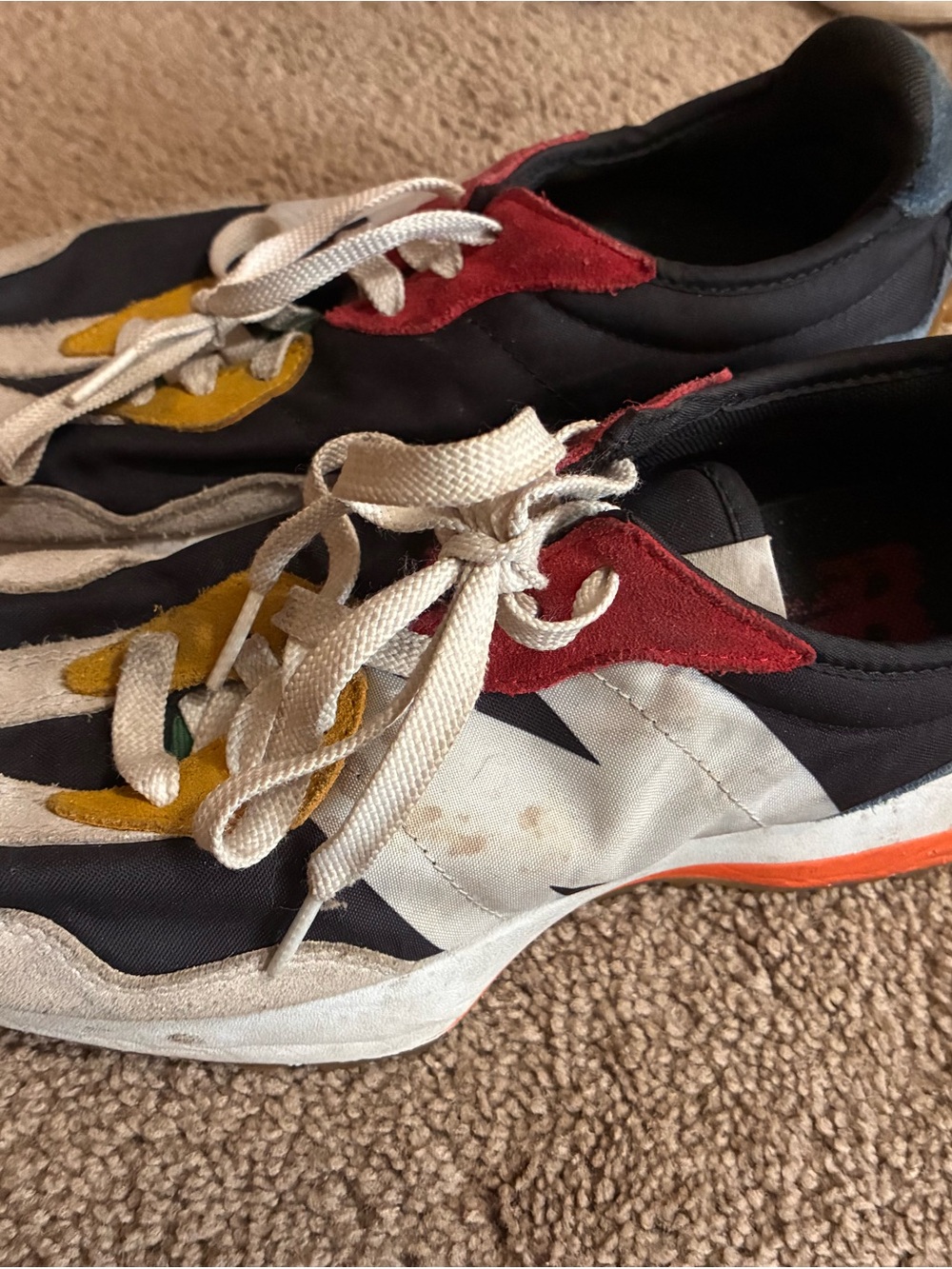 New Balance Black White Sneakers with Tan Label